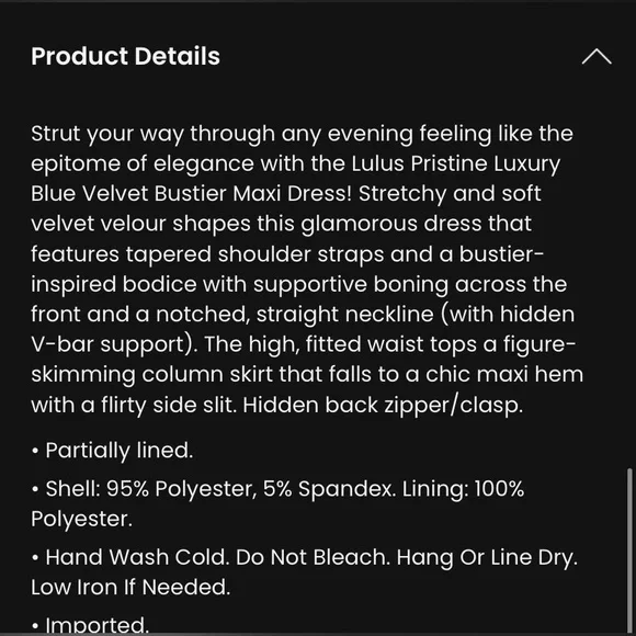 Lulu's NWT Pristine Luxury Blue Velvet Bustier Maxi Dress - Picture 6 of 13